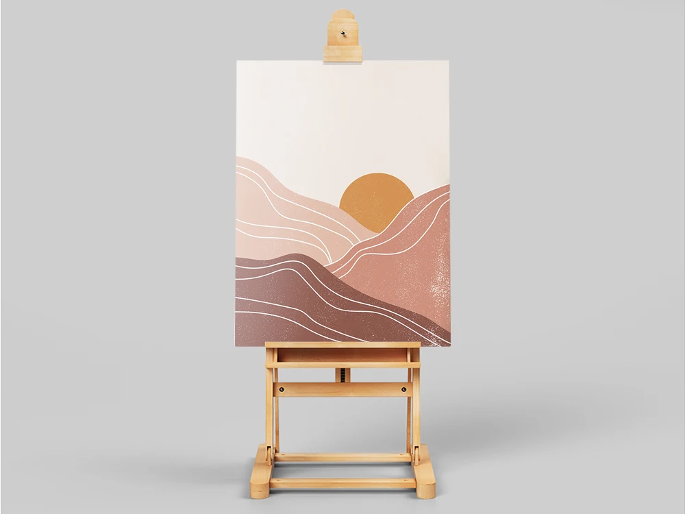 

Abstract Sun Art Print | Neutral Wall Art | Warm Color Palette | Minimalist Poster Print | Landscape Wall Art | Mountains pogra