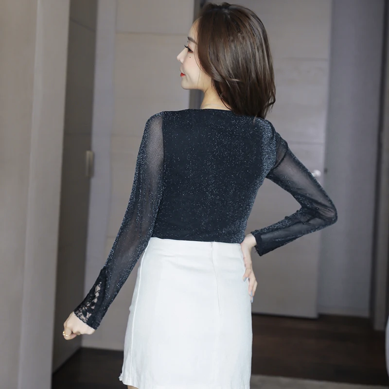 

Lace Bottoming Shirt for Women Inner Wear T-shirt Spring New Belly-Covering Ziyang Style Autumn and Winter Wild Low