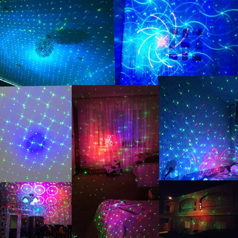 60 узоров RGB светодиодный светильник для дискотеки 5 В USB подзарядка RGB лазерный проекционный светильник сценический светильник ing Show для дома вечерние KTV DJ танцпол