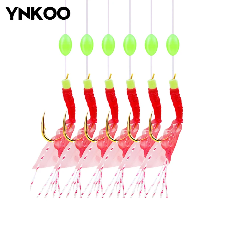 YNKOO 6 шт./компл. рыболовные крючки из высокоуглеродистой стали профессиональные