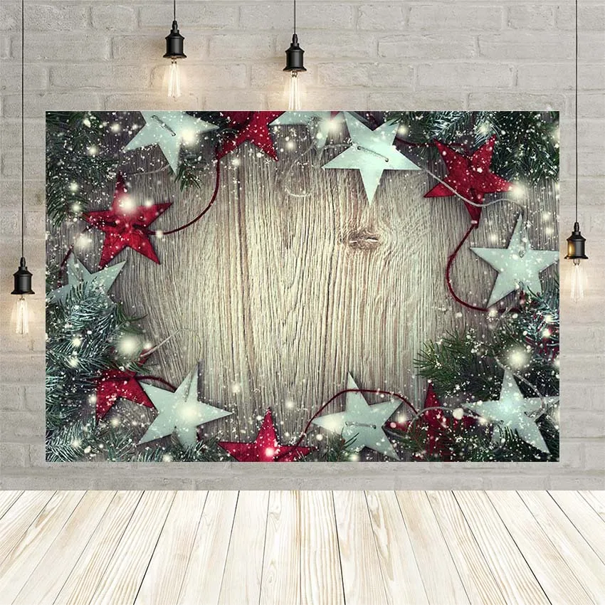 

Фон для фотографий Avezano с рождественской елкой и деревянными звездами