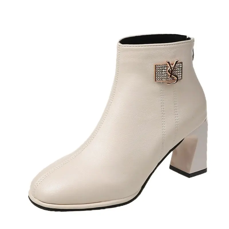 

Bling Bling Autumn and winter high heels woman PU leather ankle boots sexy square toe cross-tied thin high heels party boots