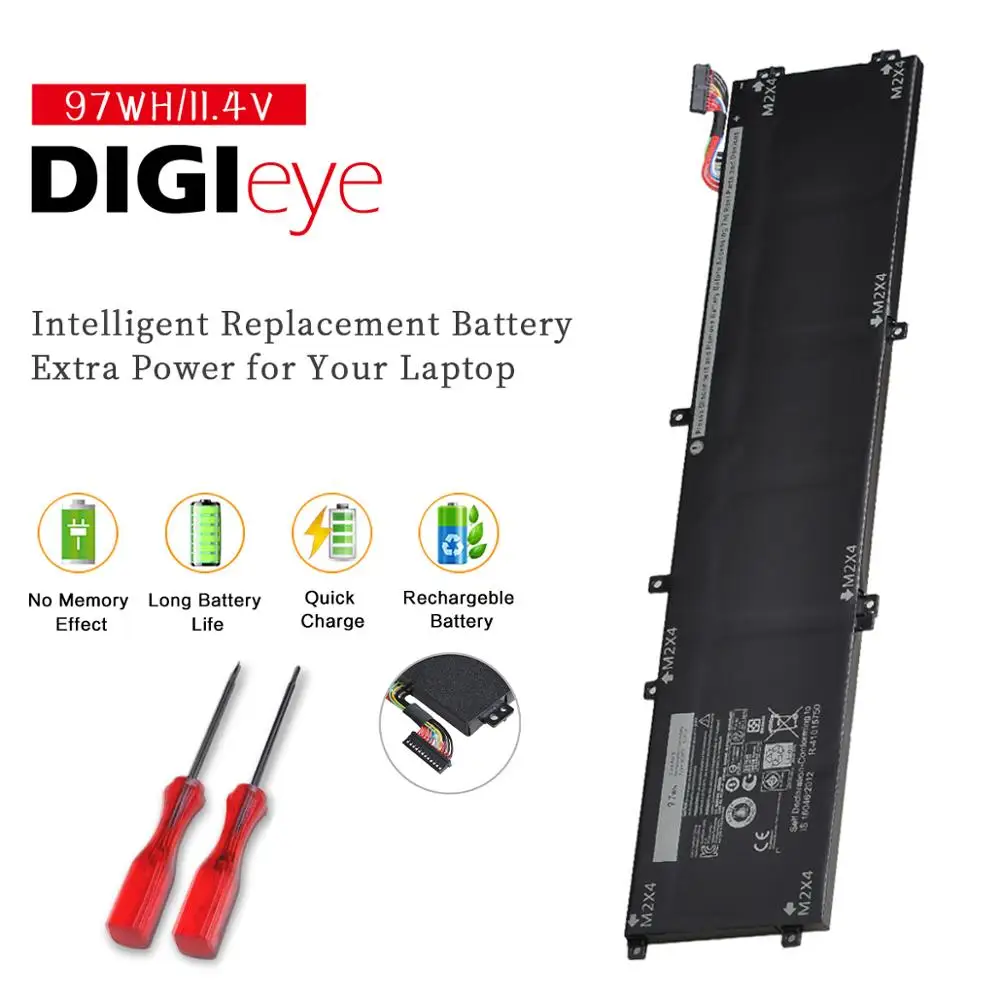 11.4V 97Wh 6GTPY 05041C Laptop Battery for Dell Precision M5520 M5530 XPS 15 9560 9570 5XJ28 5D91C P56F-001 P83F001
