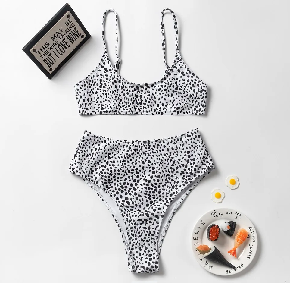 Пуш-ап бикини 2021 сексуальный купальник для женщин с блестками и черными пятнами