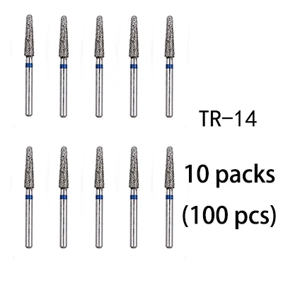 TR-14(100pcs) BR-31 Dental Diamond Burs Drill Dentistry Burs High Speed Handpiece Handle Diameter 1.6mm Dentist Tools BR-41 TR-13 FO32 - Цвет: TR-14(100pcs)