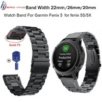 26 22 20mm watchband strap for garmin fenix 6s 6x 6 pro 7x 7 7s 3hr d2 s60 watch quick release stainless steel wrist band strap
