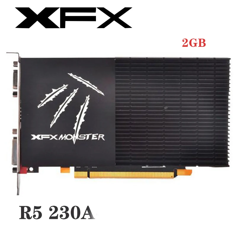 Оригинальная б/у видеокарта XFX Radeon R5 230A 2 Гб GPU R5230A GDDR3 64 битный графический экран