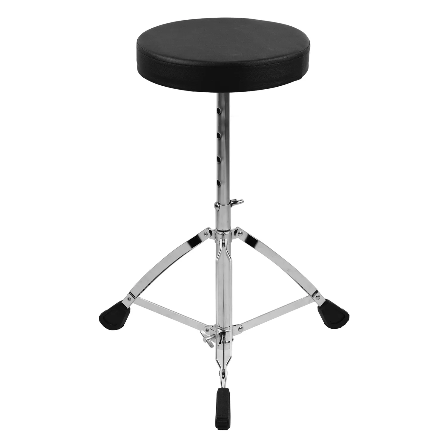 

Adult Universal Drum Throne Round Padded Drum Seat Stool Double-braced Stainless Steel Legs 5 Levels Adajustable Height