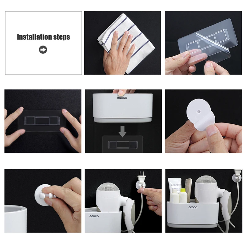 Вешалка для сушки волос вешалка хранения в ванной комнате и туалете настенная с