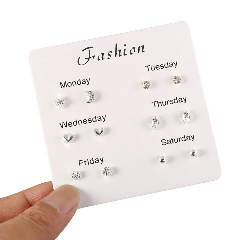 2020 Модные свежие серьги для студентов корейской версии на одну неделю дикие