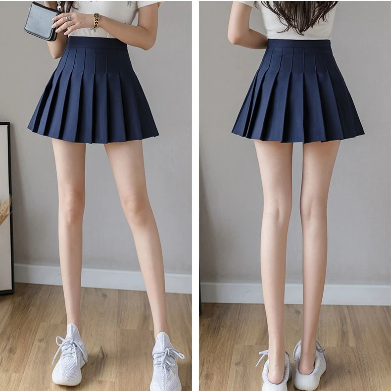 Skirt Girls A Lattice Short Dress High Waist Pleated Tennis Skirt Uniform with Inner Shorts Underpants for Badminton Cheerleader