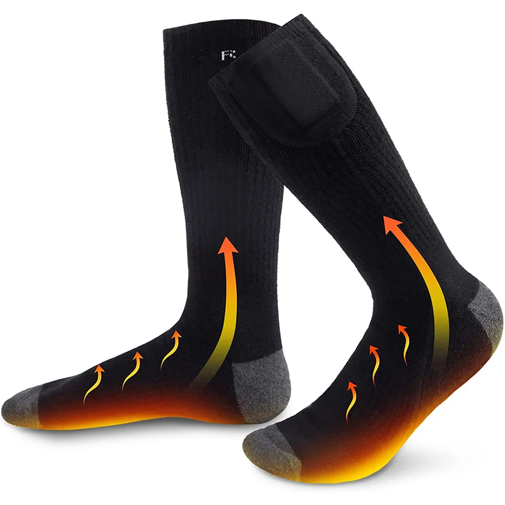Heated Socks, Electric Heated Socks,  Heated Socks Rechargeable for Women and Men, USB Charging Winter Foot Warmers Combed