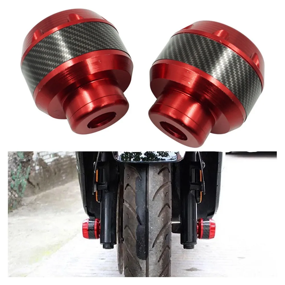 2pcs Motorcycle Universal Wheel Slider Wheel Protector Motorbike Red Accessories For Suzuki Kawasaki Yamah-a