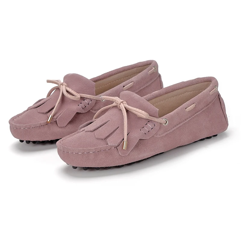 Туфли женские из натуральной кожи мягкие лоферы без застежки повседневная обувь