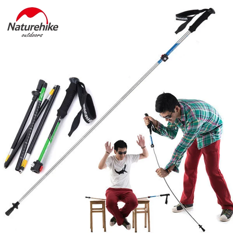 

NatureHike Outdoor Walking Sticks Ultra-light EVA Handle 5-Section Adjustable Canes Trekking Pole Alpenstock