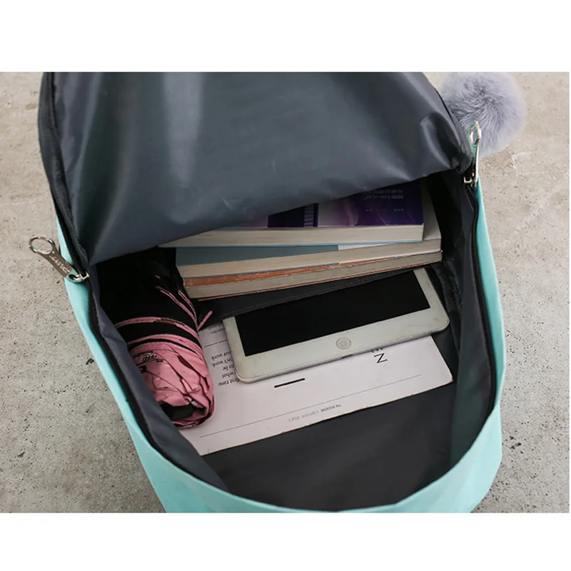 4 шт./компл. школьные сумки модные женские рюкзаки холщовые для девочек школьный