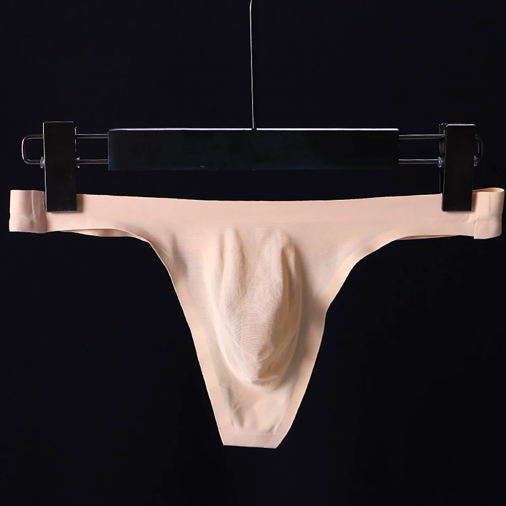 Men Underwear Sexy Low Rise Stretchy Briefs Breathable Thong T-Back Male Underpants Seamless Solid Comfortable Panties Intimates