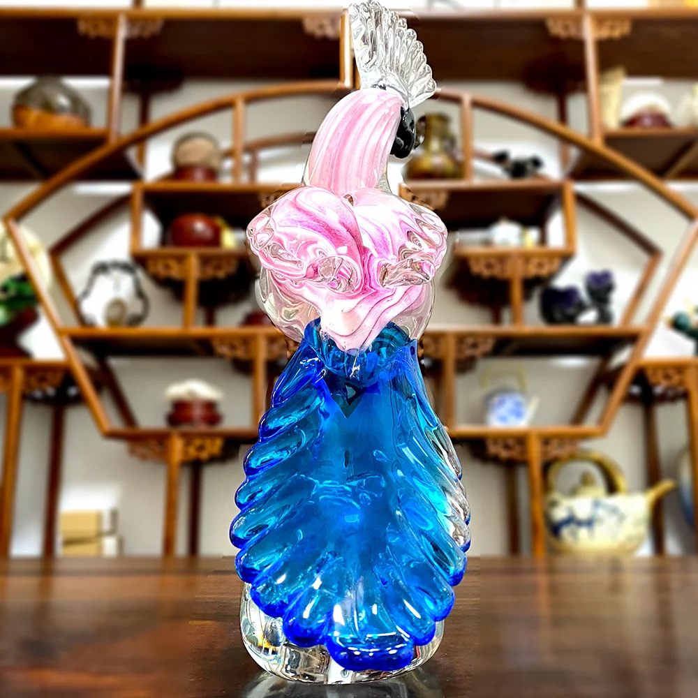 Glass Hand Blown Lovely Parrot Figurines Crystal Ornament Handmade Bird Craft Table Sculpture Home Wedding Decor Christmas Gift | Дом и сад