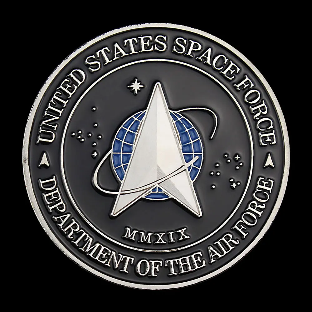Логотип космических сил США серебряная монета команда США-США Посеребренная