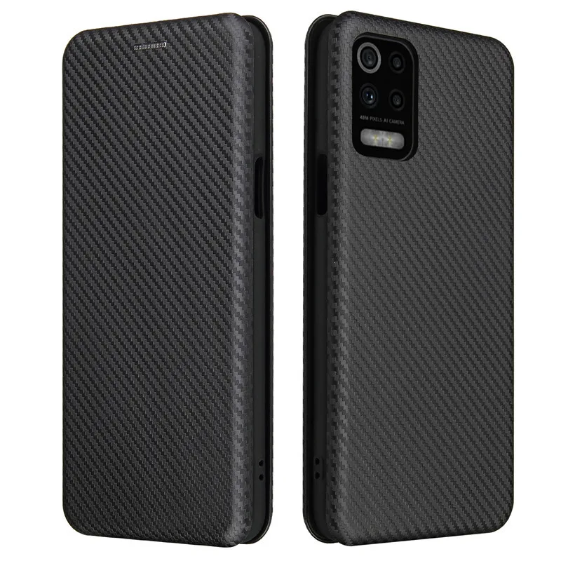 Для LG K62 чехол 6 дюймов углеродного волокна Флип кожаный для LM-K520BMW Бизнес