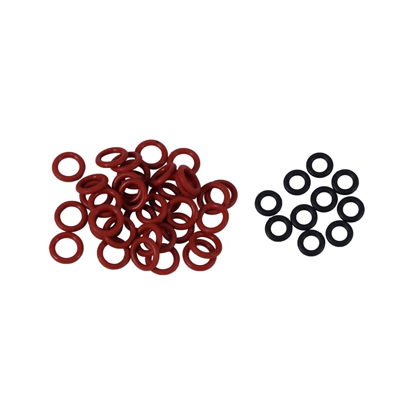 

50 Pcs Red Silicone O-Rings Oil Seal Ring 11Mm X 7 Mm X 2 Mm & 10 Pcs Black Rubber Oil Seal O-Rings Seals Washers