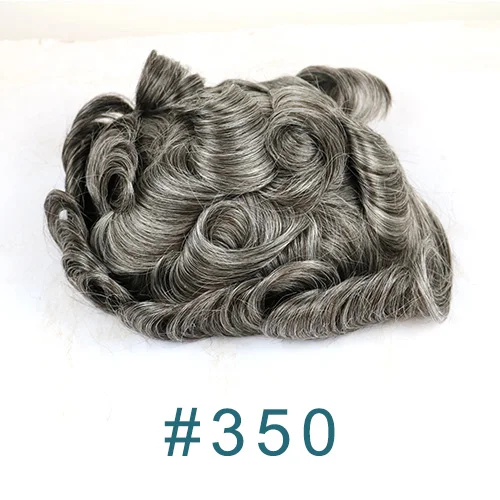 350 # SimBeauty, полностью полиуретановый мужской парик, прочный, 0,06-0,08 мм, кожа, натуральный вид, волосы remy, мужской парик, человеческие волосы, полностью ПУ, заменяет мужские парики ts - Парик Цвет: 350 #