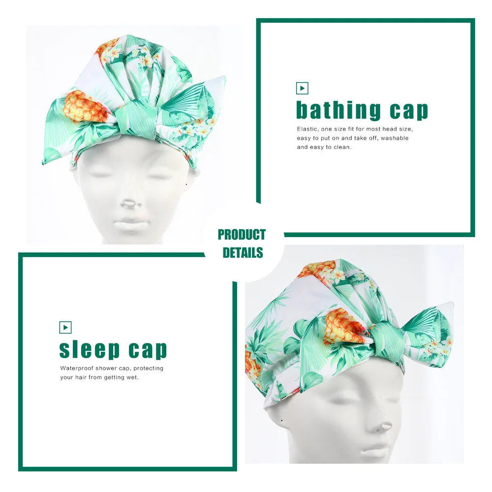 

Waterproof Adjustable Hairdressing Shower Cap Bathing Cap Sleep Bow Hat