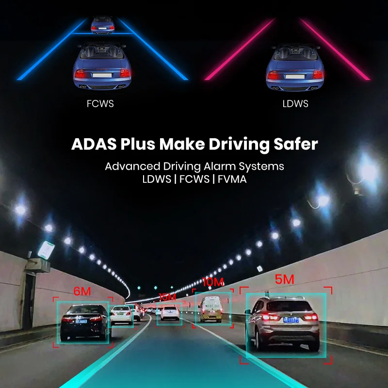 4 0 &quotLDWS Автомобильный видеорегистратор FHD 1296P с двумя объективами камерой