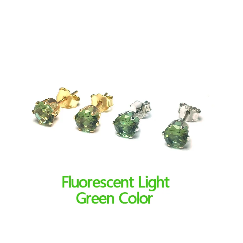 CSJ созданные диаспоры зултанит серьги-гвоздики драгоценный камень серебро