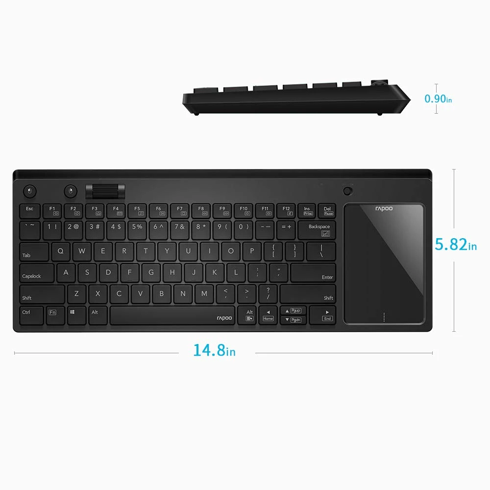 Rapoo K2800 беспроводной пульт для телевизора с тачпадом, легкий медиа-контроль и встроенная сенсорная панель большого размера