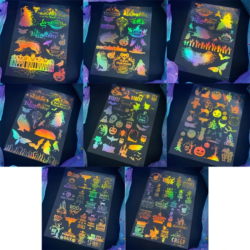 

Наклейки на Хэллоуин, наклейки в виде ужасов, летучая мышь, призрак, наклейки из смолы, силиконовая форма, поставка для детей, сделай сам, дек...