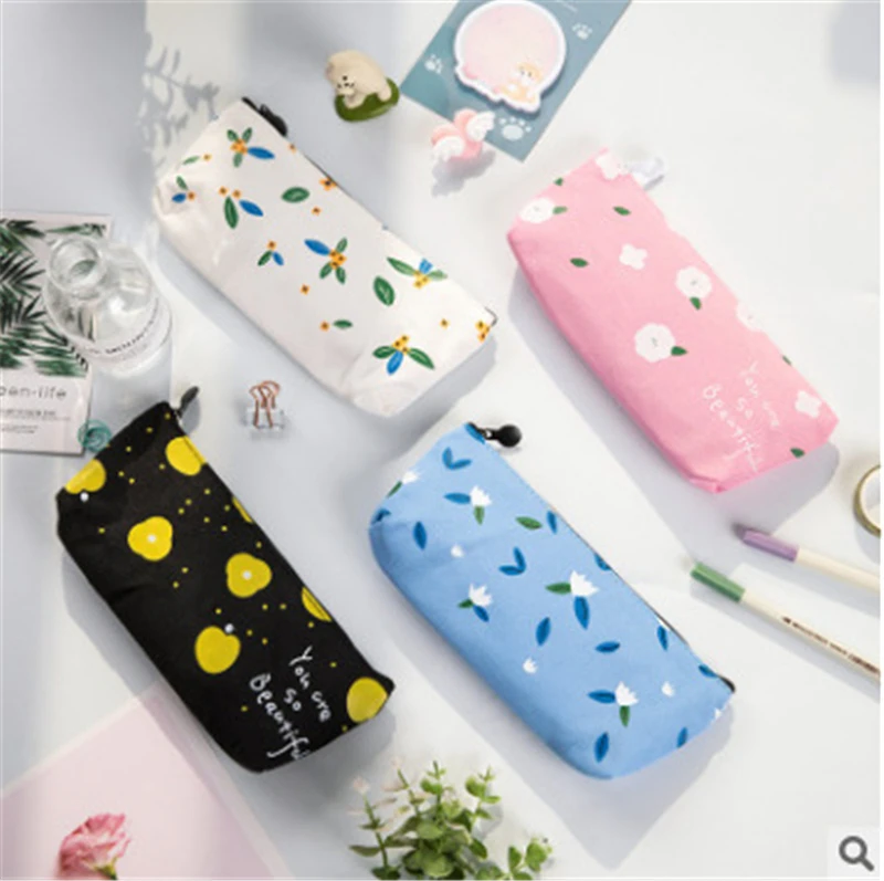 

Coloffice Flower Triangle Pencil Case Large Capacity Stationery Bag School Student Storage Bag Cute Creative Pen Case 1Piece