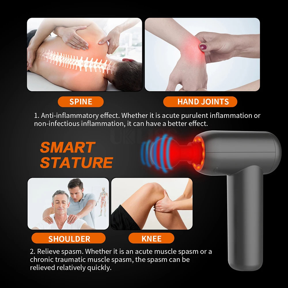 

Mini Massage Gun Infrared Electric Neck Back Massager Muscle Relaxation Pain Relief Body Slimming Vibrating Massager LCD Display