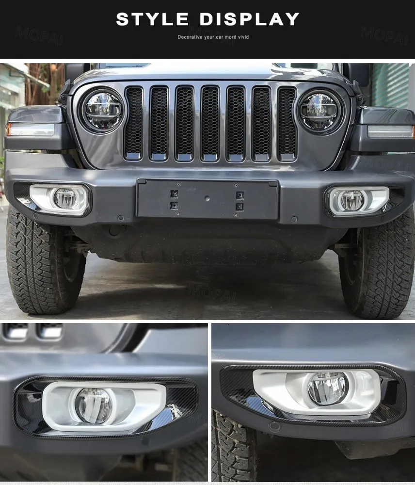 MOPAI автомобильные наклейки для Jeep Wrangler Up ABS автомобильный передний противотуманный светильник, декоративный чехол для Jeep Wrangler JL автомобильные аксессуары