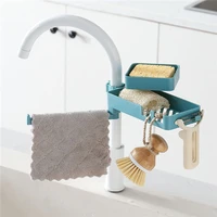 telescopic sink shelf soap sponge drain rack faucet holder adjustable storage basket bag bathroom holder sink kitchen accessorie