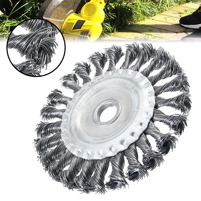 

125 мм стальная проволочная щетка для колес, триммер для травы, инструменты для очистки травы, газонокосилка, резак для травы, садовые инструм...