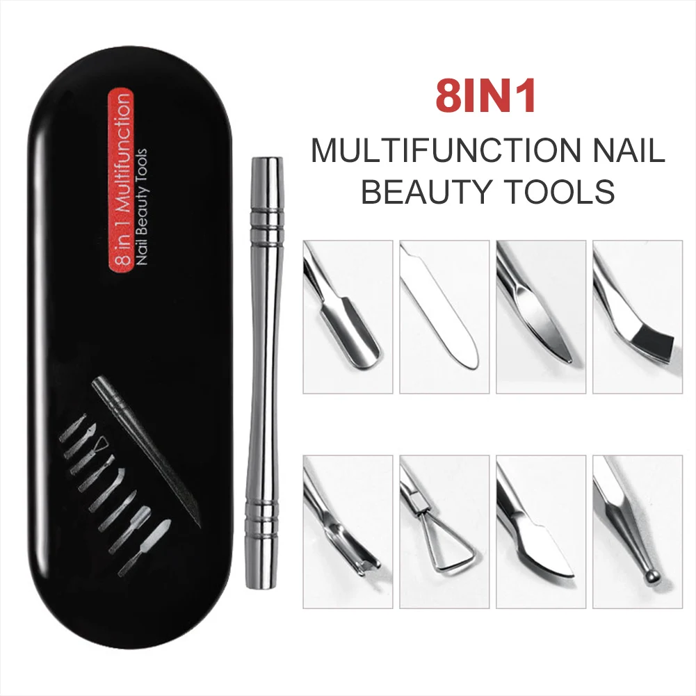 

Manicure Set Stainless Steel Nail Cuticle Pusher Nail File Magnetic Nail Grooming Kit with Storage Case Essential Accessories