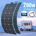 Солнечная панель батарея 12v 100 Вт 200 Вт гибкое зарядное устройство для солнечных батарей, фотоэлектрическая система для аккумуляторных батарей 12 В 24 В фургонов дома автомобиля лодки кемпинга 1000 Вт