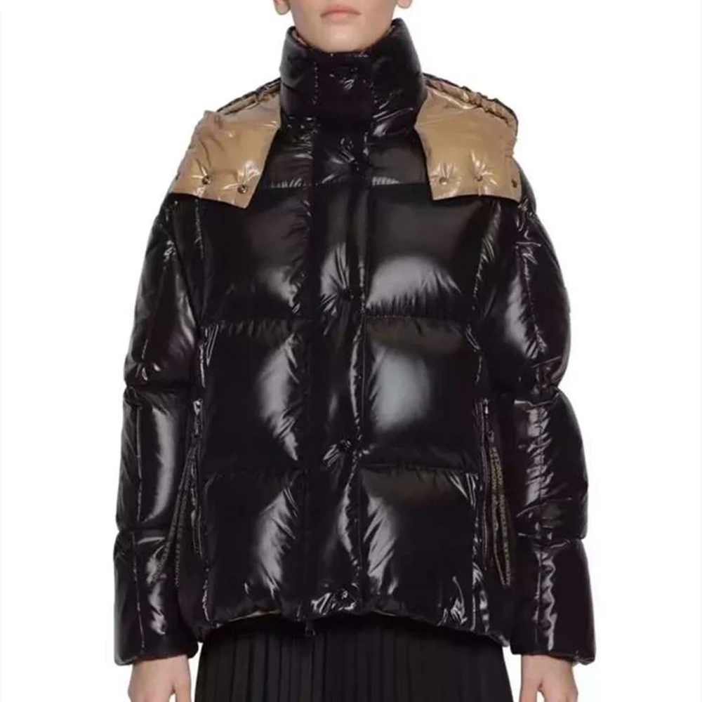

Ladies Winter Bread Suit Warm And Windproof Leisure Coat Hooded Women's Down Jacket Filled With White Duck Down 1:1