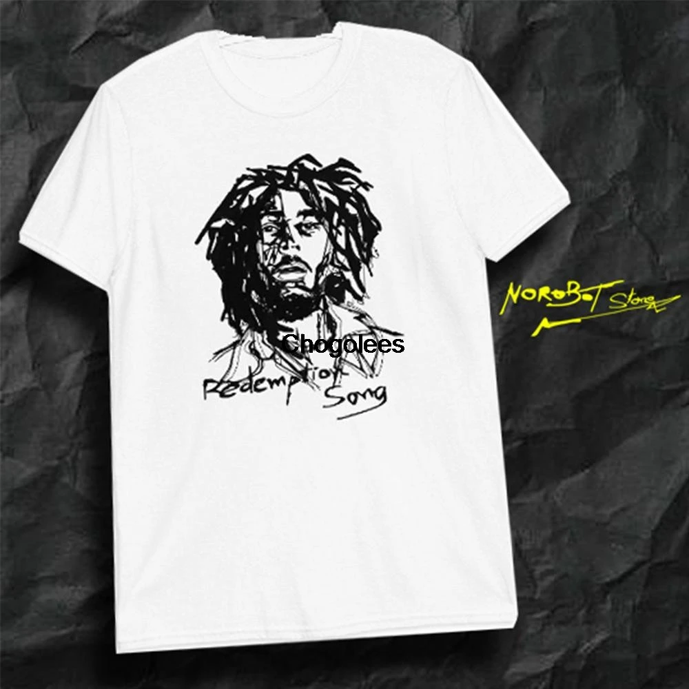 Футболка унисекс с изображением песни о выкуплении Боба Марли [веер арт] |