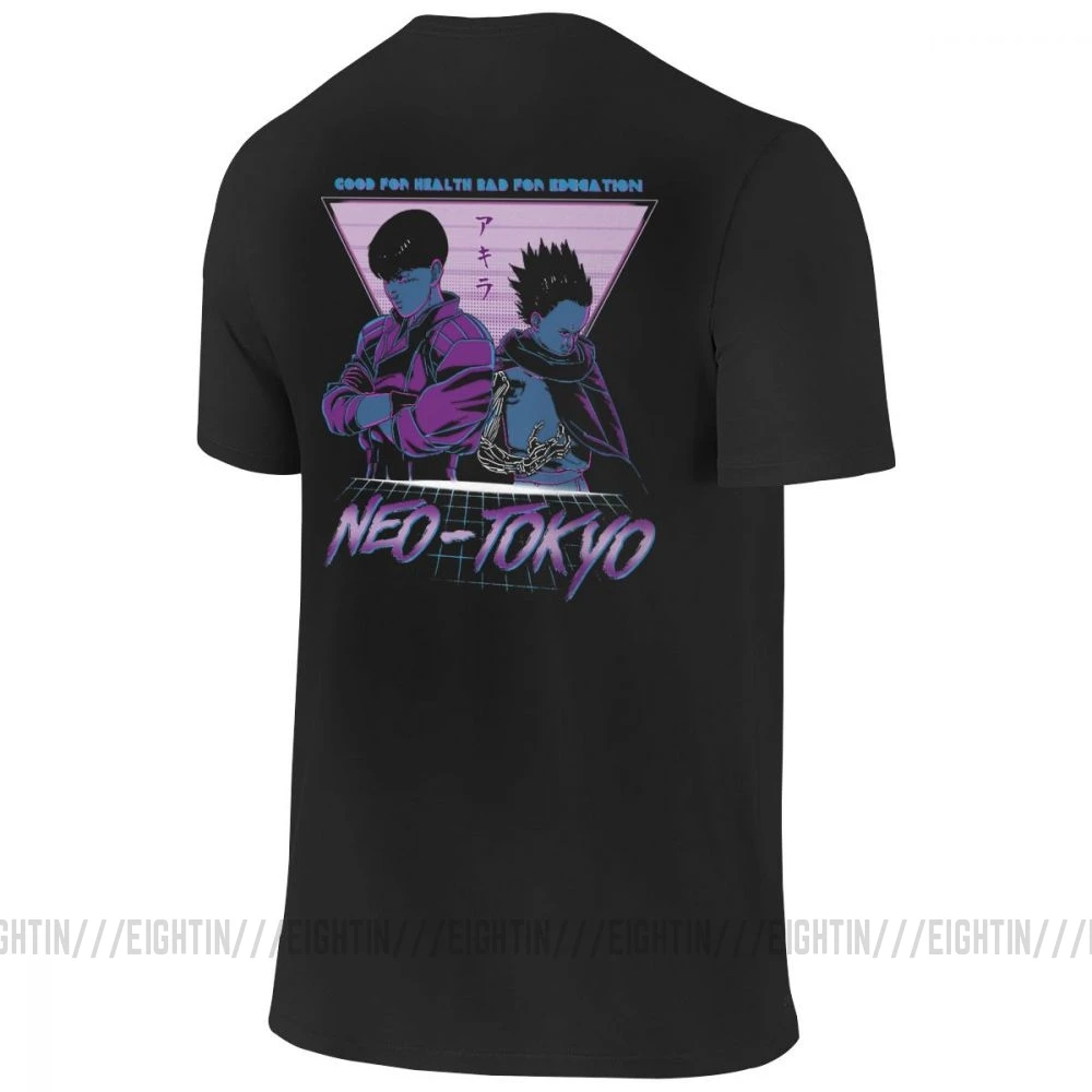 И теперь вы босс слишком Акира футболка мужские хлопковые футболки Kaneda Vaporwave спереди сзади две стороны футболка с коротким рукавом топы большого размера