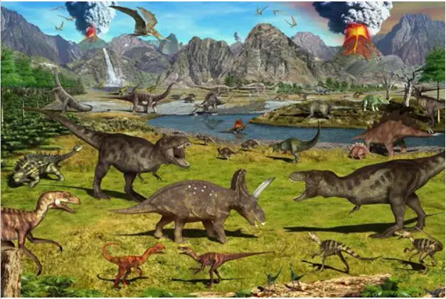 Постер на стену с изображением вулканов динозавров 25 х36 дюймов | Дом и сад