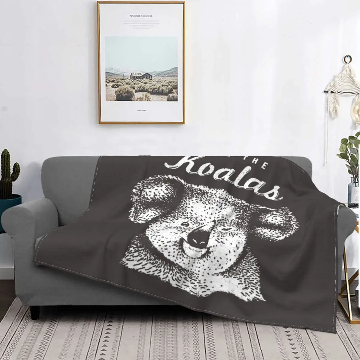 

Save Koala-mantas de franela, decoración textil, Animal bonito, manta supersuave portátil para cama, colcha fina de felpa para c