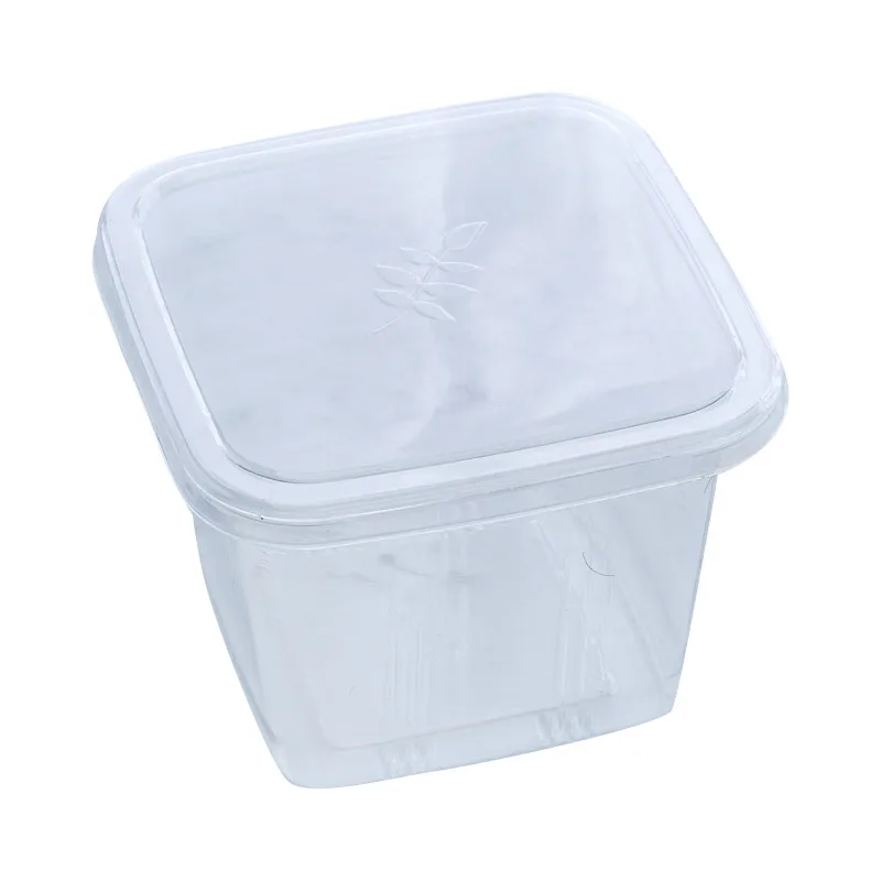 

50pcs transparent square cake box fruit salad packaging box baking chocolate mousse dessert boxes birthday party favors boxes