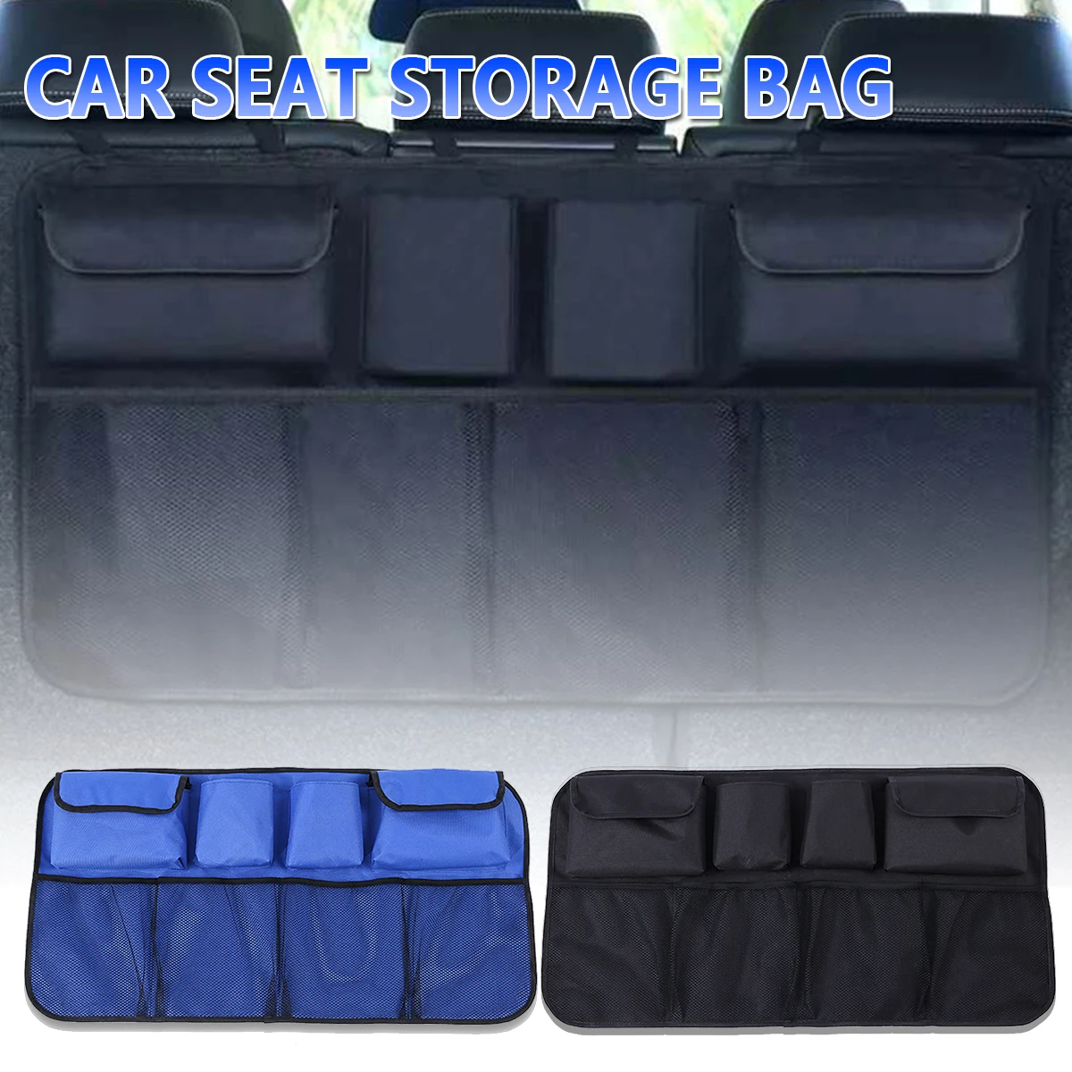 

Car Trunk Universal Organizer Adjustable Backseat Storage Bag Net High Capacity Multi-use Oxford Automobile Seat Back Organizers