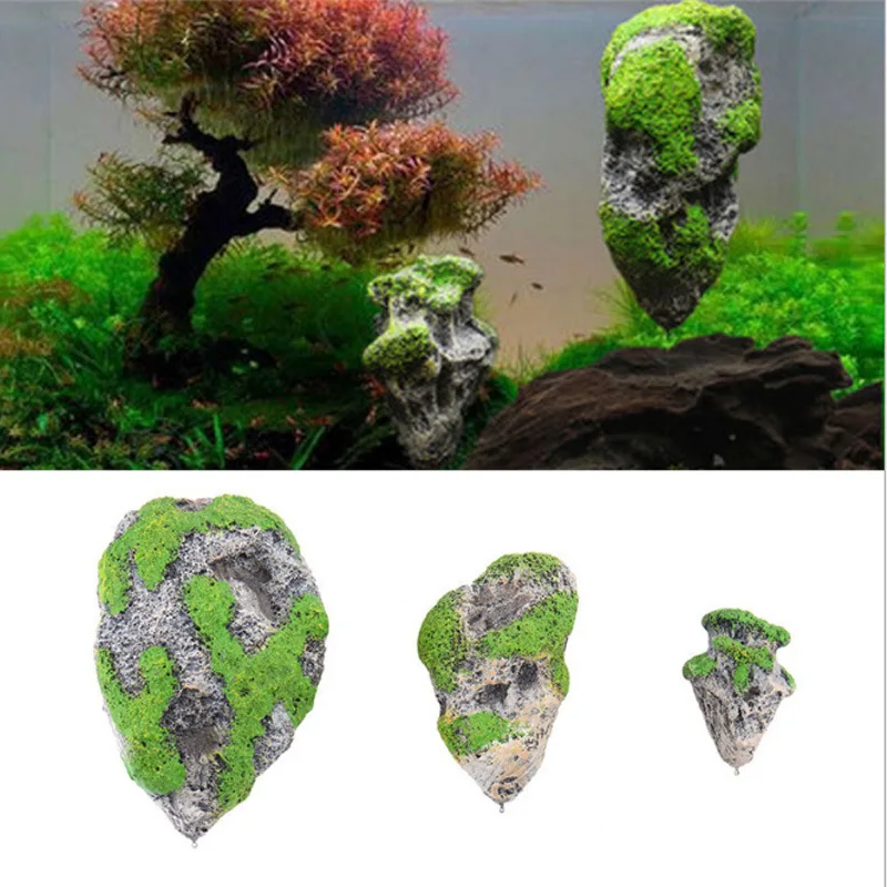

Artificial Floating Stone Aquarium Landscaping Decoration Artificial Pumice Aquatic Landscaping Stone Suspended Stone Belt Moss
