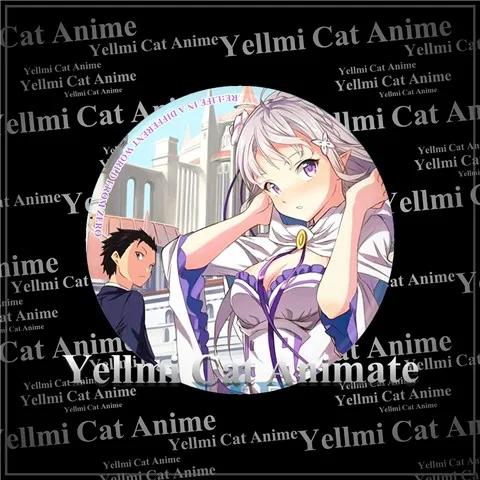 Металлическая брошь с рисунком аниме Re:Life in a different world from zero Emilia Pack Ram 58 мм|Броши| |