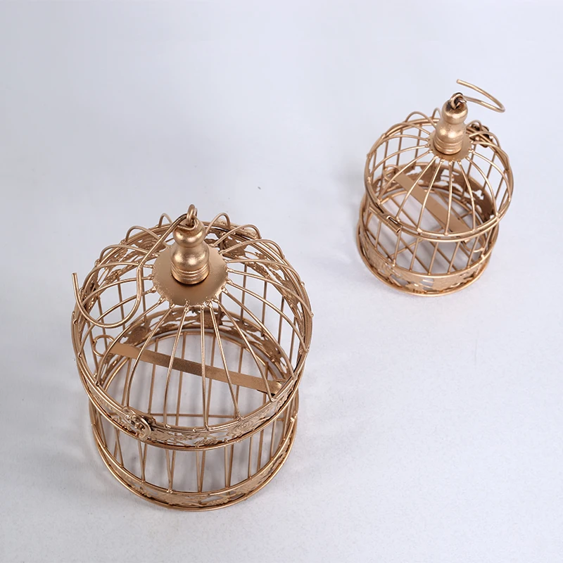 Bird Cage Modern Wrought Iron Metal Decoration Hanging Wedding Pastoral Flower Pot Succulents | Дом и сад
