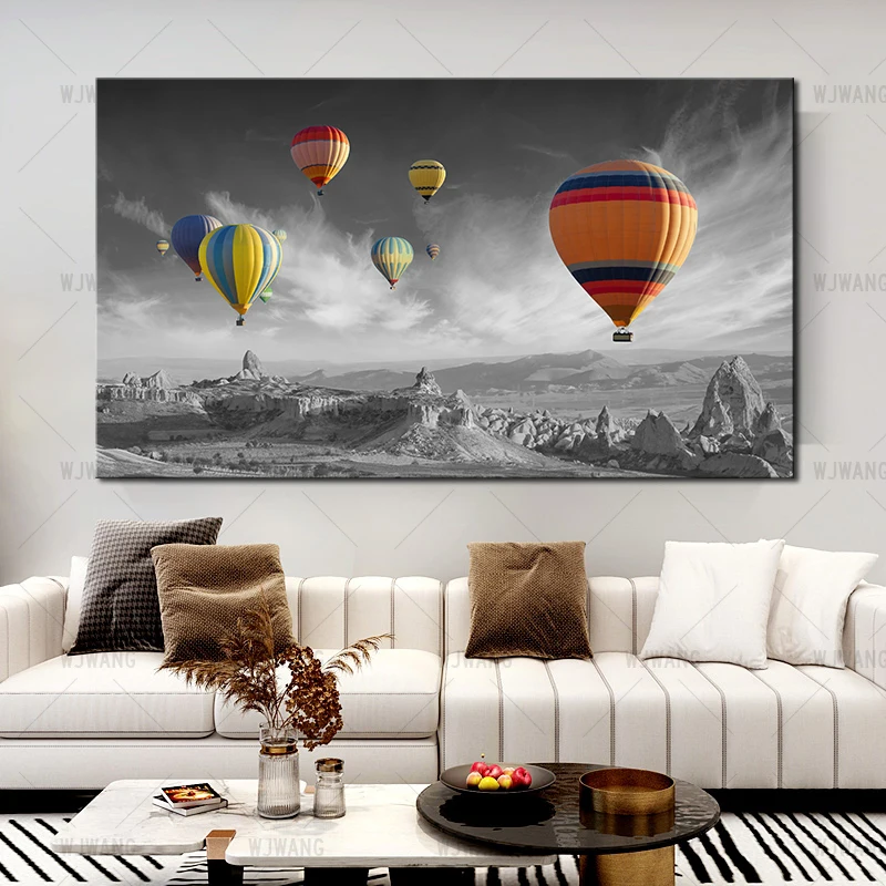 

Modern Art Hot Air Balloon Landscape Posters Prints Canvas Painting Home Wall Decor Canvas Poster Wall Picture Living Room Decor