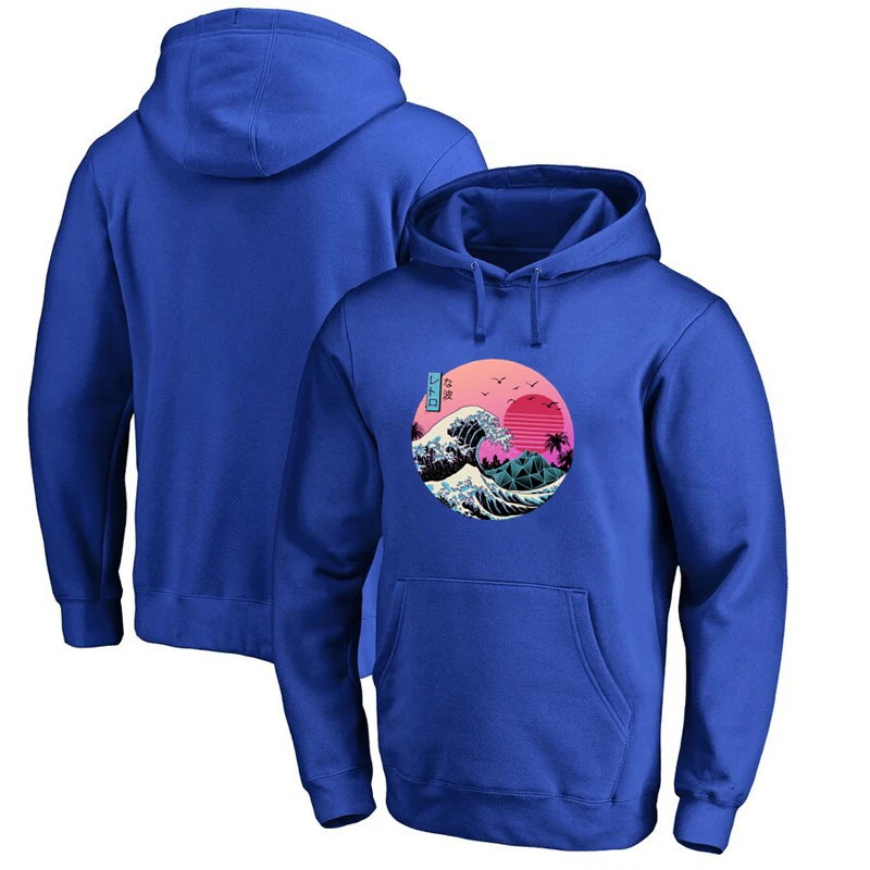 

Great Wave Off Kanagawa Hoodies Sweatshirt Men's Fashion Cotton Fleece Hoodies Lover Cotton Casual Hoodie Pullovers Tops